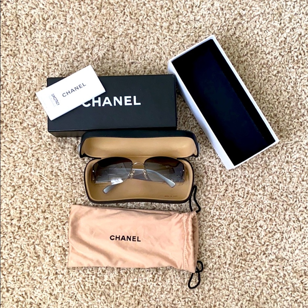 Chanel Coco Mark Rhinestone Sunglasses 4117-B